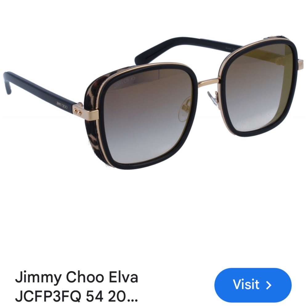 JIMMY CHOO "ELVA" unisex 54 mm rectangular frame sunglasses AUTHENTIC